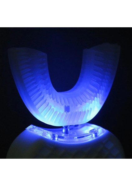 Çift Kafaları 360 Otomatik Sonic Elektrikli Diş Fırçası USB Şarj Silikon U Şekli Kafa Diş Beyazlatma Temizleme Aracı Mavi Işık (Yurt Dışından) fiyatları