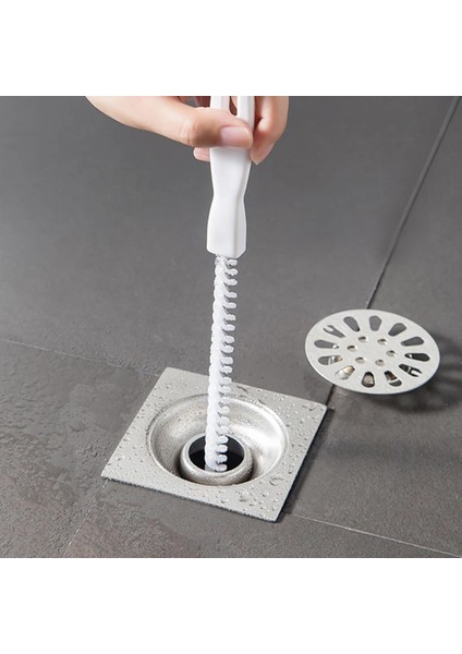 45 cm Boru Tıkanıklık Açma Fırçası Taşınabilir Kanalizasyon Anti-Blokaj Temizleyici Ev Banyo Lavabo Temizleme Çubuğu (Yurt Dışından)