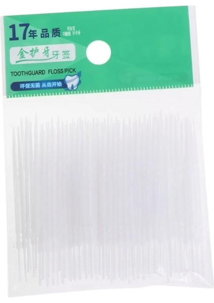 50LD 100 Adet/grup Yumuşak Plastik Çift Başlı Fırça Çubuk Ipi Çekme Kürdan Ağız Bakımı (Yurt Dışından)