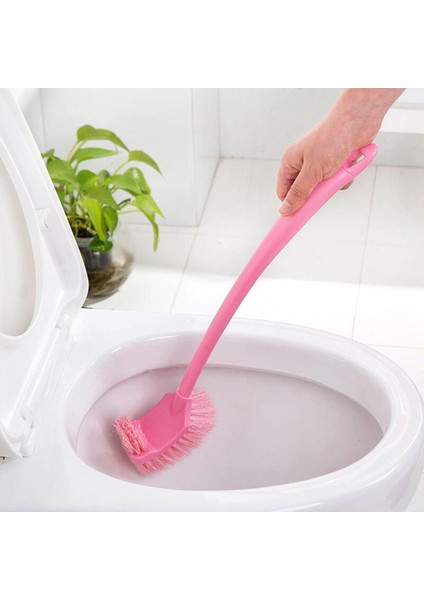 Taşınabilir Çift Taraflı Tuvalet Fırçası Lavabo Fırçası Plastik Uzun Saplı Banyo Fırçalama Temizleme Fırçası LB88 (Yurt Dışından)