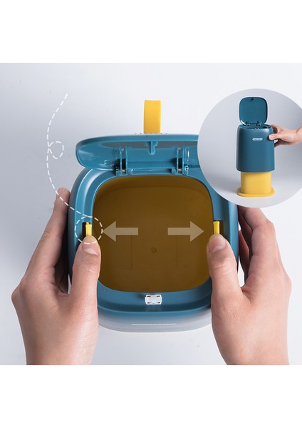 Çöp Kovaları Çok Fonksiyonlu Masaüstü Basınç Kapaklı Çöp Kutusu Mutfak Ofis Çöp Depolama Kovası-Pembe (Yurt Dışından)