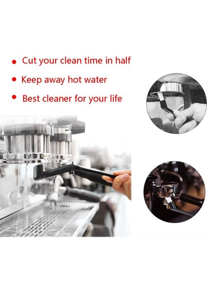 Kahve Makinesi Temizleme Fırçası, Espresso Makinesi Grup Başlığı Için Kaşık Alet Seti, 3'lü Paket, Siyah (Yurt Dışından)