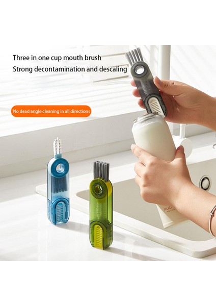 Bardak Kapağı Fırçası Üçü Bir Arada, Vakum Bardak, Bardak Kapağı Boşluk Temizleme, Fırçalama, Bardak Ağzı Bükülebilir, Şişe Başlığı, Pipet Fırçası (Yurt Dışından)