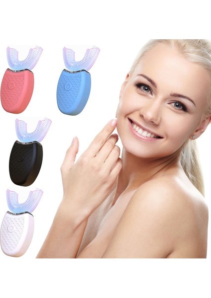 360 Derece Yumuşak U Tipi Diş Fırçası Silikon Kafa Sonic Elektrikli Diş Fırçası USB Şarj Tam Otomatik Su Geçirmez Diş Beyazlatma (Yurt Dışından) modelleri