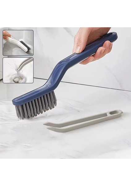 2'si 1 Arada Çok Amaçlı Banyo Fayansı Zemin Boşluğu Temizleme Fırçası Pencere Oluk Fırçası (Yurt Dışından)