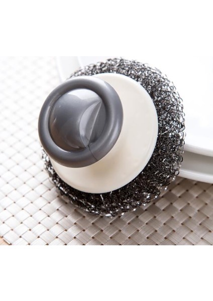 Plastik Saplı Paslanmaz Çelik Bulaşıklar, Çelik Yün Scrubber Pad Mutfak Banyo Temizleme Fırçası Yemekleri Tencere Tavalar (Yurt Dışından)
