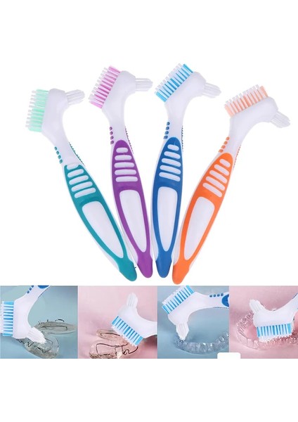 Diş Fırçası Ergonomik Protez Temizleme Çok Katmanlı Kıllar Takma Diş Fırçası (Yurt Dışından)