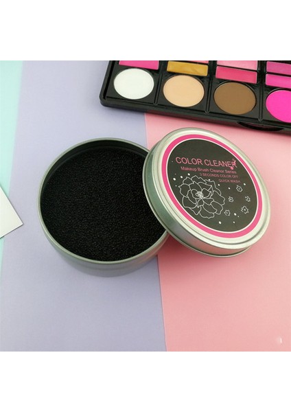 Kuru Temizleme Süngeri Teneke Kutu Makyaj Fırçası Temizleyici Kozmetik Makyaj Araçları Temiz - Siyah (Yurt Dışından) modelleri