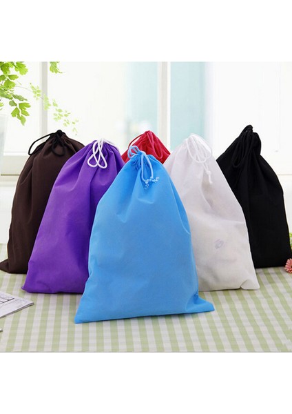 Bir Taşınabilir Ayakkabı Çantası Seyahat Organizatörü Ipli Toz Torbası Dokunmamış Kumaş (Yurt Dışından)