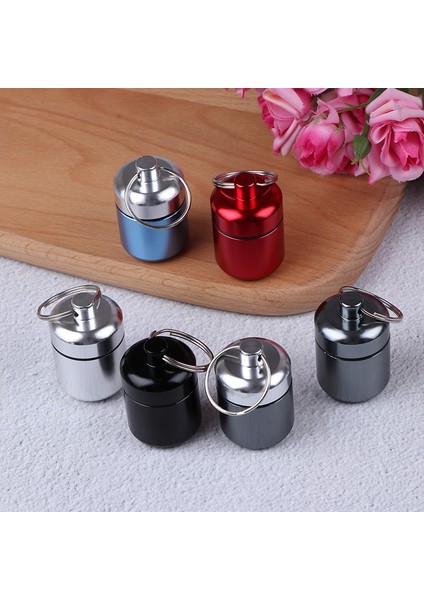 Mini Su Geçirmez Alüminyum Alaşımlı Hap Kutusu Kasa Şişe Tutucu Konteyner Anahtarlık (Yurt Dışından) fiyatları