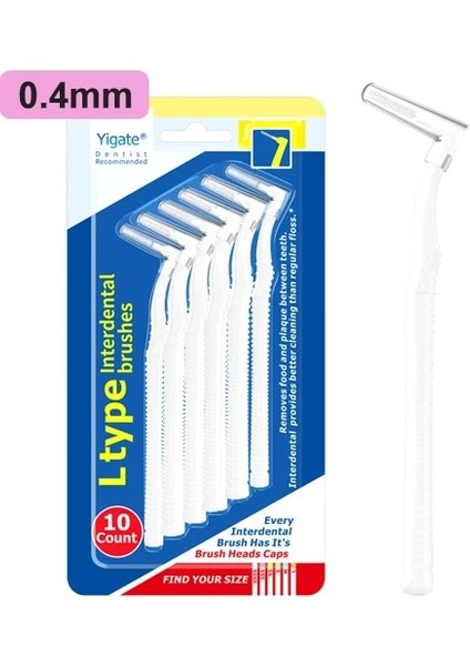 10 Adet 0.4-1.5mm Diş Arası Fırça L Şekli Ortodontik Kürdan Diş Fırçası Diş Arası Temizleme Diş Ipi Ağız Bakımı Aracı (Yurt Dışından)