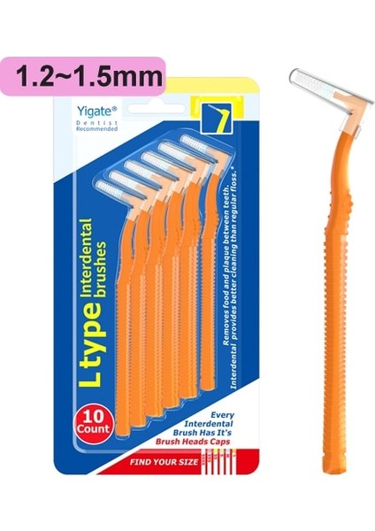 10 Adet 0.4-1.5mm Diş Arası Fırça L Şekli Ortodontik Kürdan Diş Fırçası Diş Arası Temizleme Diş Ipi Ağız Bakımı Aracı (Yurt Dışından)