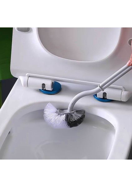 Adet Tuvalet Fırçası Ölü Köşe Temizleme Çift Taraflı Kavisli Plastik Fırça Tuvalet Banyo Uzun Saplı Temizleme Fırçası (Yurt Dışından)