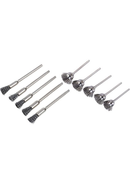 Beerıs Matkap Için 5 Adet Tel Fırça 3 mm x 5 ve 5 Adet Döner Aletler Için 15 mm Çelik Tel Fırça Düz Öğütücü (Yurt Dışından)