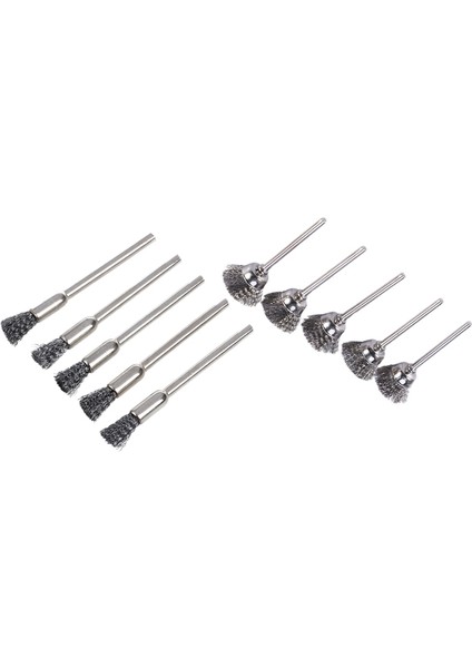 Beerıs Matkap Için 5 Adet Tel Fırça 3 mm x 5 ve 5 Adet Döner Aletler Için 15 mm Çelik Tel Fırça Düz Öğütücü (Yurt Dışından)