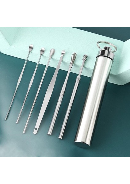 [sıcak] 6 Adet/takım Kulak Bakım Araçları Paslanmaz Çelik Kulak Kiri Temizleme Aracı Earpick Çubukları Küret Kaşık Kulak Temiz Kişisel Sağlık (Yurt Dışından)