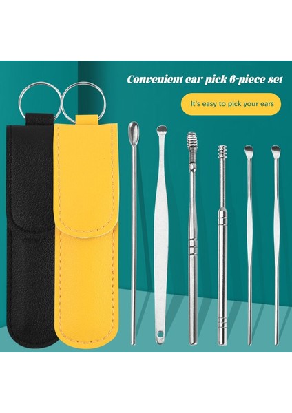 [sıcak] 6 Adet/takım Kulak Bakım Araçları Paslanmaz Çelik Kulak Kiri Temizleme Aracı Earpick Çubukları Küret Kaşık Kulak Temiz Kişisel Sağlık (Yurt Dışından) fiyatları