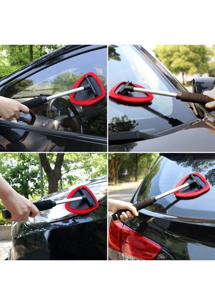 Araba Uzun Saplı Cam Temizleme Fırçası Silecek Teleskopik Saplı Mikro Fiber Otomatik Pencere Camı Yıkama Yumuşak Havlu Temizleme Fırçası (Yurt Dışından)