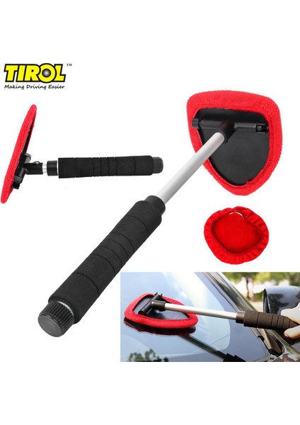 Araba Uzun Saplı Cam Temizleme Fırçası Silecek Teleskopik Saplı Mikro Fiber Otomatik Pencere Camı Yıkama Yumuşak Havlu Temizleme Fırçası (Yurt Dışından)
