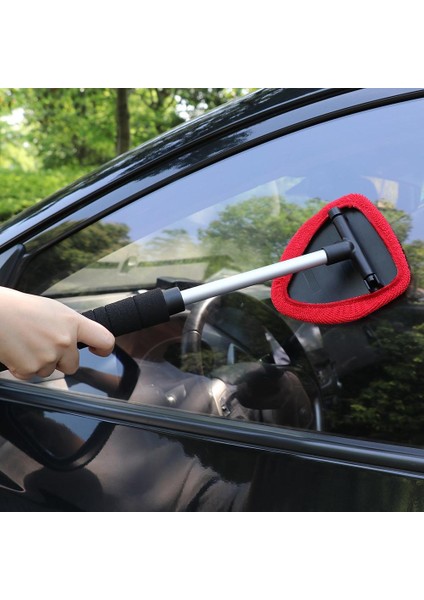 Araba Uzun Saplı Cam Temizleme Fırçası Silecek Teleskopik Saplı Mikro Fiber Otomatik Pencere Camı Yıkama Yumuşak Havlu Temizleme Fırçası (Yurt Dışından)