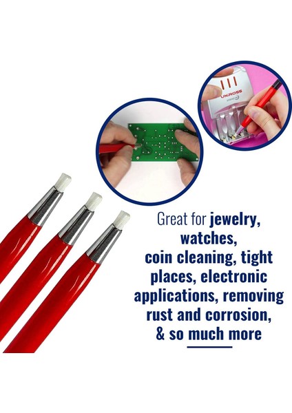 Fiberglas Çizik Fırça Kalemi 3'lü Takı, Saat, Madeni Para Temizleme, Elektronik Uygulamalar, Pas ve Korozyon Giderme (Yurt Dışından)