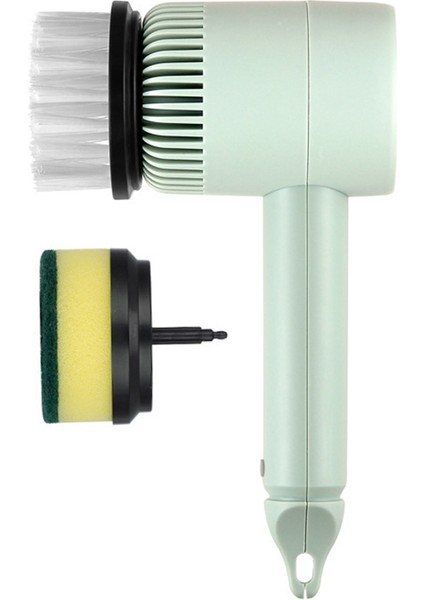Jdxhlau Elektrikli Temizlik El Kablosuz Bulaşık Fırçası Uygun Çok Fonksiyonlu Temizleyici Fırçalar Yatak Odası Mutfak Tuvalet, Yeşil (Yurt Dışından)