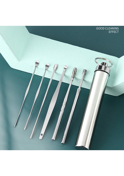 Adet Paslanmaz Çelik Spiral Kulak Temizleme Çubuğu Kaşık Kulak Kiri Temizleme Temizleyici Araçları (Yurt Dışından)