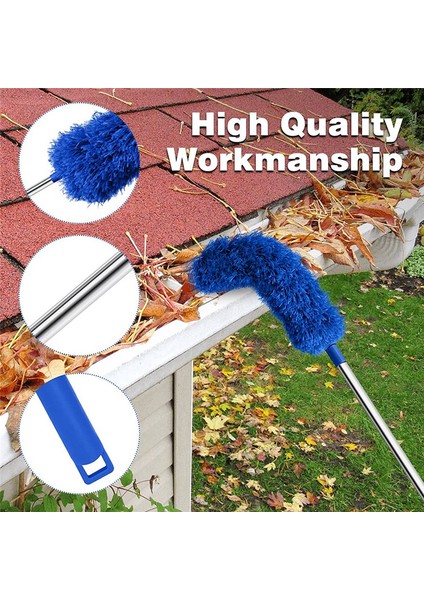Xhhdqes Oluk Temizleme Fırçası Çatı Kaplama Aleti, Teleskopik Uzatılabilir Kutuplu 8.2ft Koruma Temizleyici Aracı Kolay Çıkarılabilir Bırak, Mavi (Yurt Dışından) fiyatları
