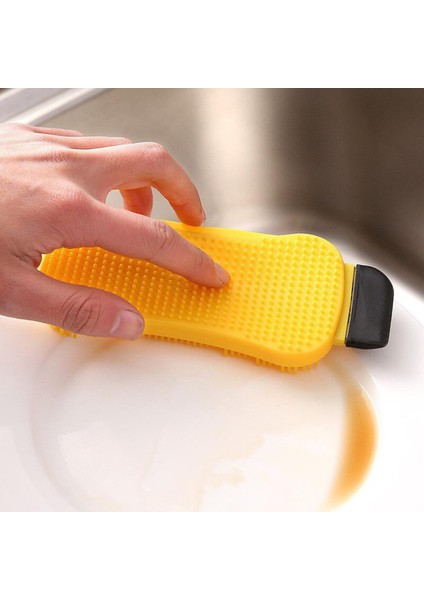 [sıcak] 3 In 1 Çok Fonksiyonlu Silikon Sünger Kase Temizleme Fırçası Ovma Pedi Silikon Bulaşık Süngeri Mutfak Pot Temizleyici Yıkama Araçları (Yurt Dışından)