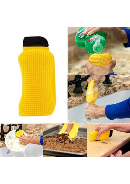 [sıcak] 3 In 1 Çok Fonksiyonlu Silikon Sünger Kase Temizleme Fırçası Ovma Pedi Silikon Bulaşık Süngeri Mutfak Pot Temizleyici Yıkama Araçları (Yurt Dışından) modelleri