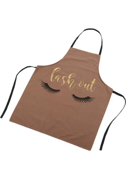 Sevimli Sıcak Damgalama Kirpik Desen Mutfak Önlüğü Mutfak Bayan Erkek Pişirme Pişirme Önlüğü Kahverengi (Yurt Dışından)