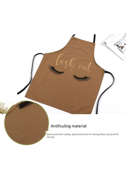 Sevimli Sıcak Damgalama Kirpik Desen Mutfak Önlüğü Mutfak Bayan Erkek Pişirme Pişirme Önlüğü Kahverengi (Yurt Dışından) fırsatları
