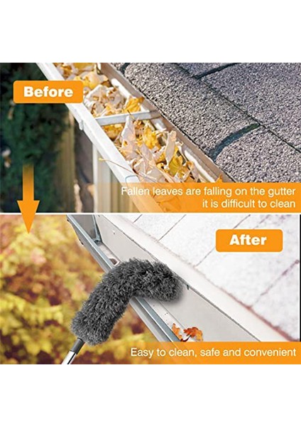 Oluk Temizleme Fırçası Teleskopik Uzatılabilir Kutuplu Çatı Kaplama Aleti 8.2ft Koruma Temizleme Aleti Kolay Çıkarılabilir Bırak, Gri (Yurt Dışından) fiyatları