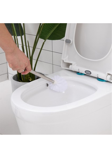 1pc Paslanmaz Çelik Tuvalet Fırçası Dekontaminasyon Temizleme Kavisli Plastik Fırça Tuvalet Banyo Uzun Saplı Fırça Wc Fırçası (Yurt Dışından)