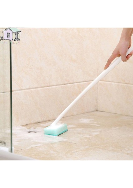 Yüksek Kaliteli Sünger Uzun Saplı Fırça Sünger Yıkama Banyo Temizleme Fırçası Banyo Banyo Fırçası Fayans Kiremit Zemin Fırçası (Yurt Dışından)