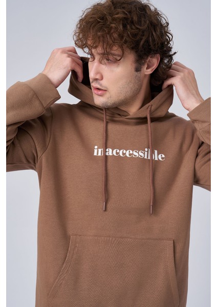 John Borners Üç İplik İnaccessible Baskılı Kanguru Cepli Sweatshirt