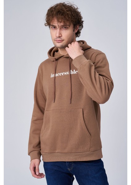 John Borners Üç İplik İnaccessible Baskılı Kanguru Cepli Sweatshirt