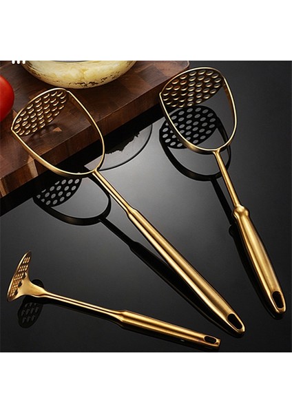 Stil 2 Altın Paslanmaz Çelik Patates Ezici Preslenmiş Ricer Pürüzsüz Püresi Manuel Kırıcı Meyve Sebze Araçları Ev Mutfak Alet (Yurt Dışından) indirimleri