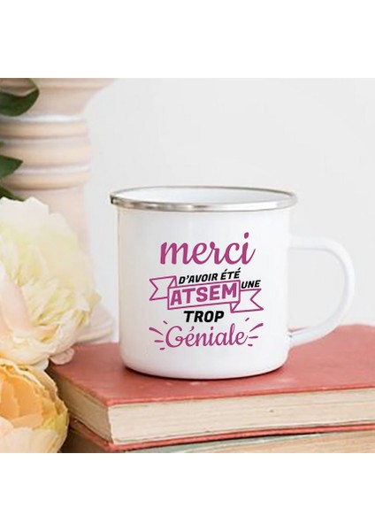XH3875-A015WH-8 360 ml Merci Maîtresse/atsem Baskı Kahve Kupa Yaratıcı Emaye Bardak Içecekler Su Süt Kupası Kupa Okul Ev Kolu Drinkware Öğretmen Hediyeler (Yurt Dışından)