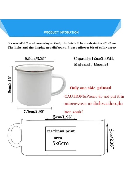 XH3875-A015WH-8 360 ml Merci Maîtresse/atsem Baskı Kahve Kupa Yaratıcı Emaye Bardak Içecekler Su Süt Kupası Kupa Okul Ev Kolu Drinkware Öğretmen Hediyeler (Yurt Dışından)