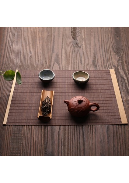 05 Yeni Doğal Bambu Masa Mat Çay Yemek Sıcak Yalıtımlı Masa Koşucu Japon Tarzı Doğal Dokuma Placemat Coaster Fincan Altlığı (Yurt Dışından) modelleri