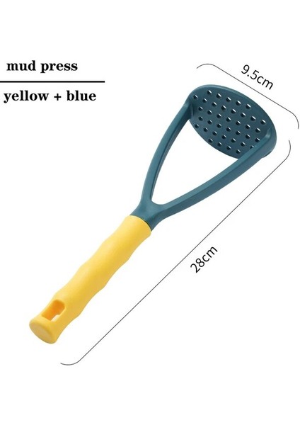 Sarı Mavi Yeni Mutfak Taşınabilir Patates Ezici Manuel Ezici Pres Makinesi Sarımsak Kırıcı Emek Tasarrufu Meyve Sebze Gadget Aksesuarları (Yurt Dışından)