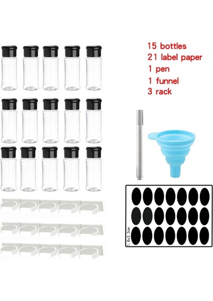 15C-RACK Baharat Kavanoz Seti 5/10/15/20 Pc Kavanoz Baharat Tuz ve Biber Çalkalayıcı Baharat Kavanoz Baharat Organizatör Plastik Barbekü Çeşni (Yurt Dışından)