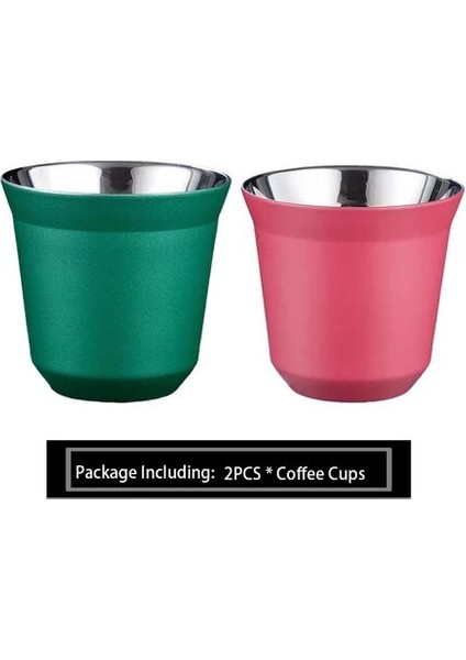 2 Adet Wareset1 80ML 80ML Çift Duvar Paslanmaz Çelik Espresso Fincan Nespresso Pixie Yalıtım Kahve Cupshape Sevimli Kapsül Termo Bardak Kahve Kupaları (Yurt Dışından)
