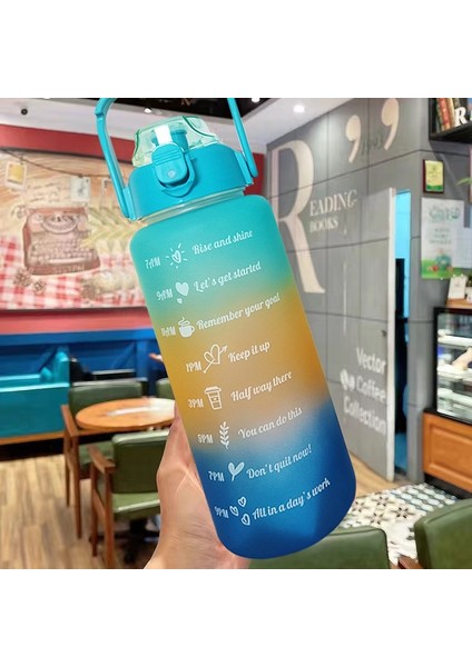 Style1-Grey-3pcs 2000ML 900ML 280ML 3pcs / Set Büyük Kapasiteli Spor Su Şişesi Okul Kız Çocuk Erkek Kadın Sürahi Kamp Yürüyüş Kupası Için Kawaii Sevimli Içme Bardağı (Yurt Dışından)