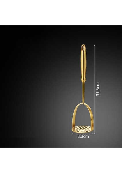 G Altın Paslanmaz Çelik Patates Ezici Ahşap Saplı Sebze Meyve Presi Sarımsak Kırıcı Ricer Püresi Mutfak Aksesuarları Pişirme Aracı (Yurt Dışından)