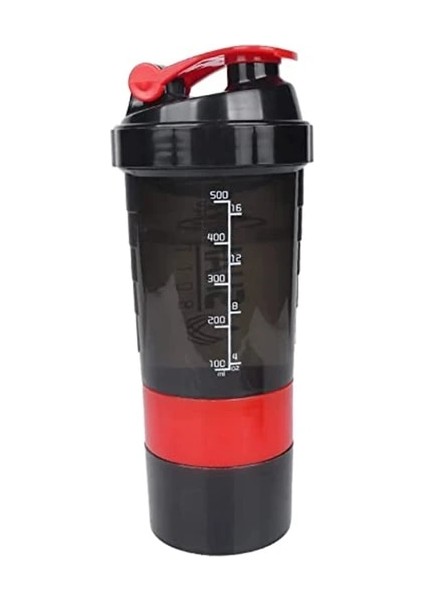Kırmızı 500 ml Protein Shaker Bardak Toz Saklama Kabı Mikser Fincan Spor Salonu Spor Su Şişeleri Tel Çırpma Topları Drinkware (Yurt Dışından)