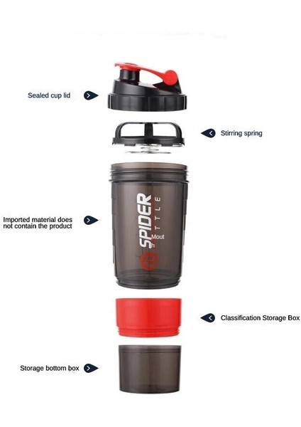 Beyaz 550 ml Shaker Protein Tozu Şişesi Sallama Fincan Büyük Kapasiteli Su Şişesi Seyahat Plaj Karıştırma Fincan Fitness Salonu Egzersiz Şişeleri (Yurt Dışından) fırsatları