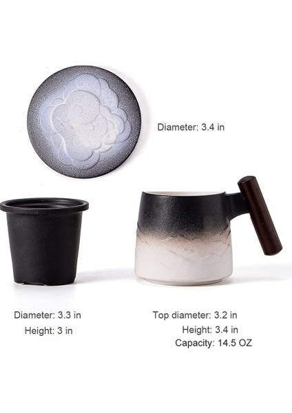 G Yaratıcı Çay Bardak ve Kupalar Seramik Kupa Termal Kahve Fincanı Vintage Bira Su Bardağı Demlik Kapak Ahşap Saplı Kişiselleştirilmiş Hediyeler (Yurt Dışından)