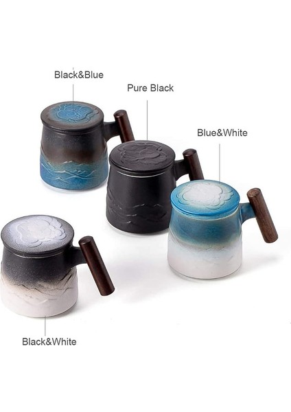 G Yaratıcı Çay Bardak ve Kupalar Seramik Kupa Termal Kahve Fincanı Vintage Bira Su Bardağı Demlik Kapak Ahşap Saplı Kişiselleştirilmiş Hediyeler (Yurt Dışından)